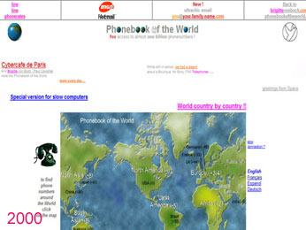 first Phonebook of the World homepage