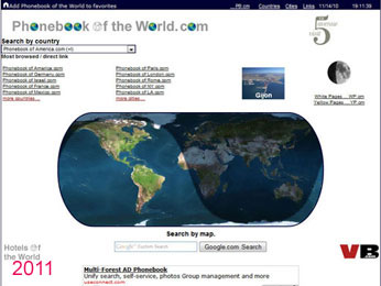 Phonebook of the World homepage 